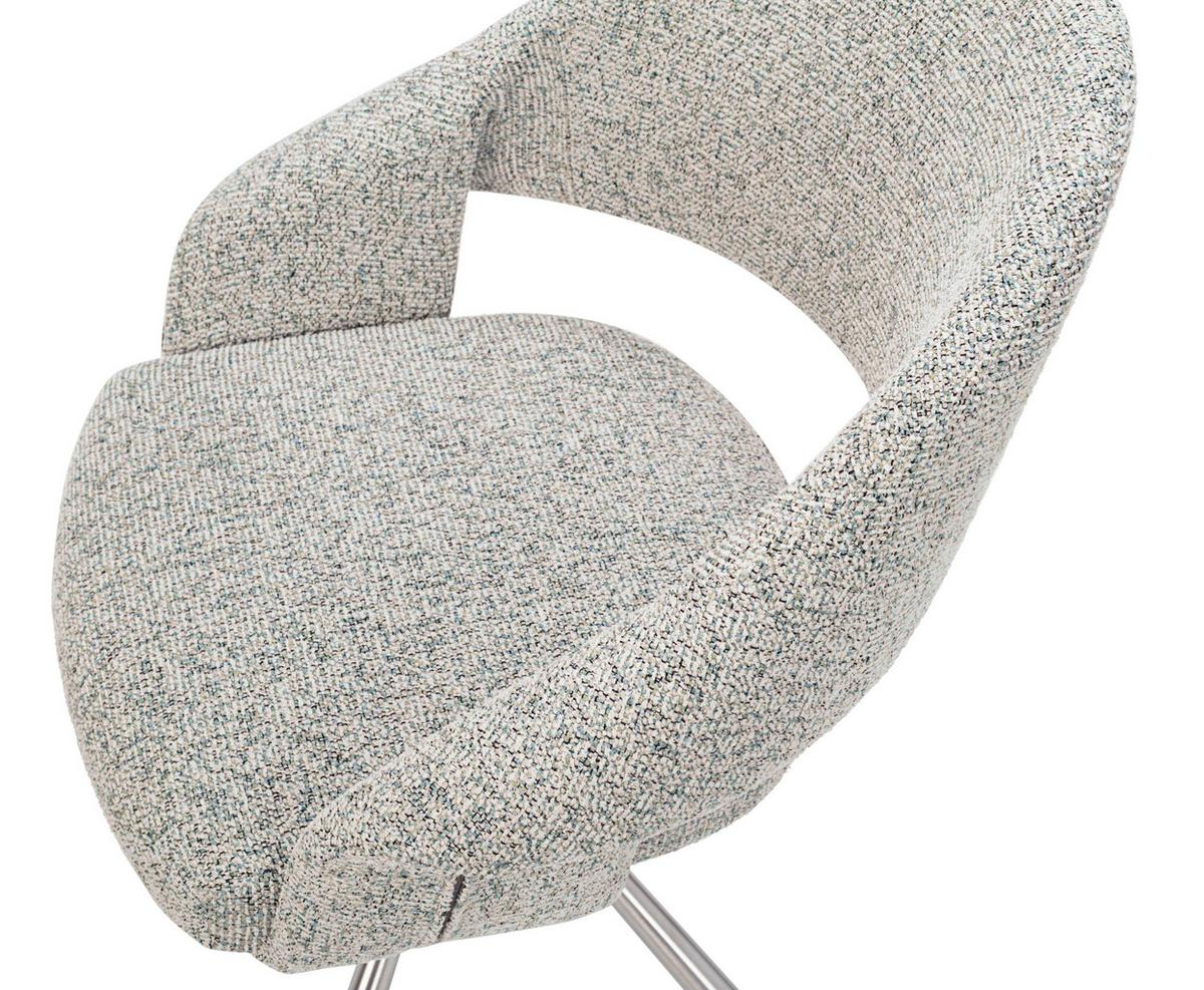 OTOČNÁ ŽIDLE PERAMA -TREND- - pastelově zelená/barvy nerez oceli, Moderní, kov/textil (61/83/61cm) - Mömax