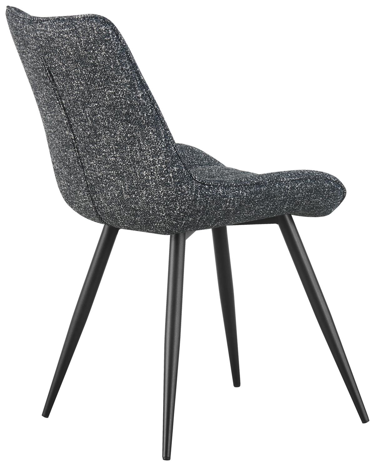 Vierfußstuhl Nikita Leinenoptik Anthrazit, B: 54cm - Anthrazit/Schwarz, KONVENTIONELL, Holz/Textil (54/88/61,5cm) - MID.YOU