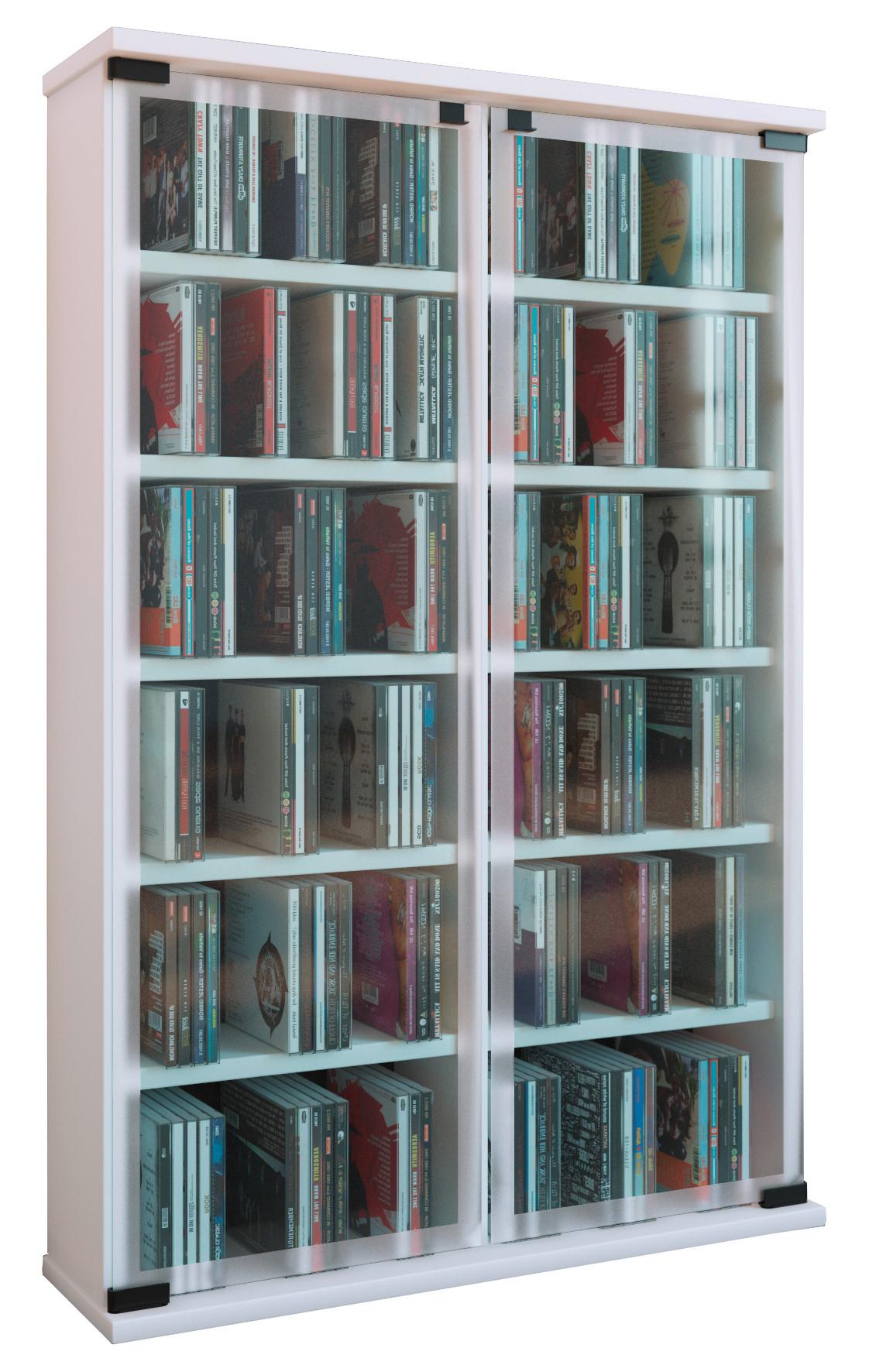 Cd Regal Mit Glastüren Galerie 60 Cm Weiß