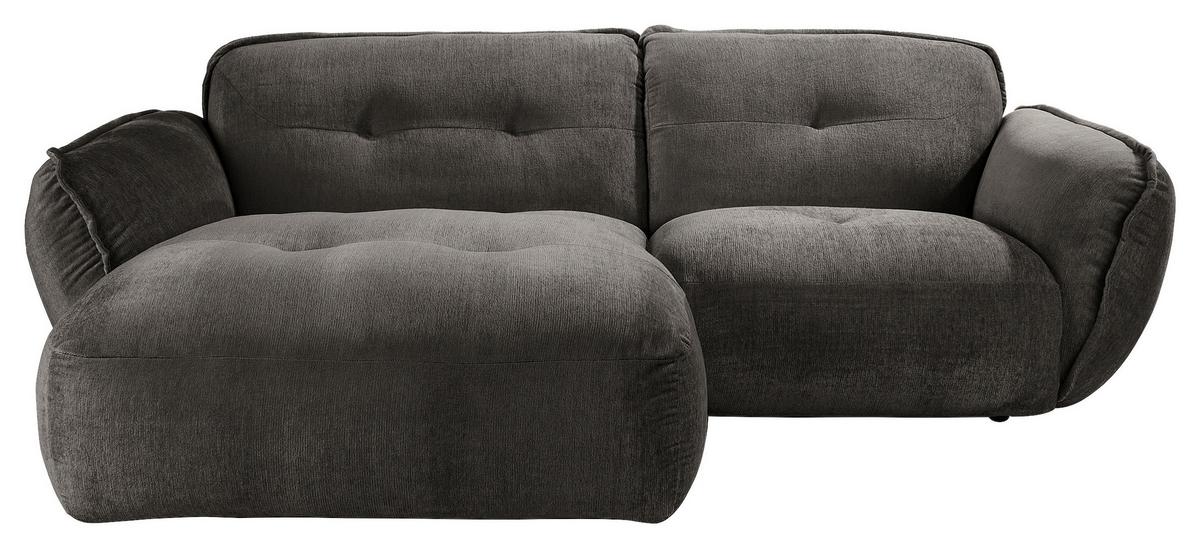 Ecksofa Fluffy Anthrazit S: 184x269 Cm - Anthrazit/Schwarz, MODERN, Textil (184/269cm) - Trendmanufaktur