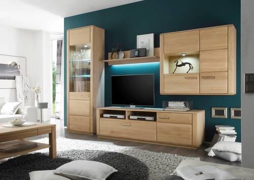 Hängevitrine Sena B: 107 cm Eichefarben - Eichefarben, Design, Glas/Holz (107/98/38cm) - Livetastic