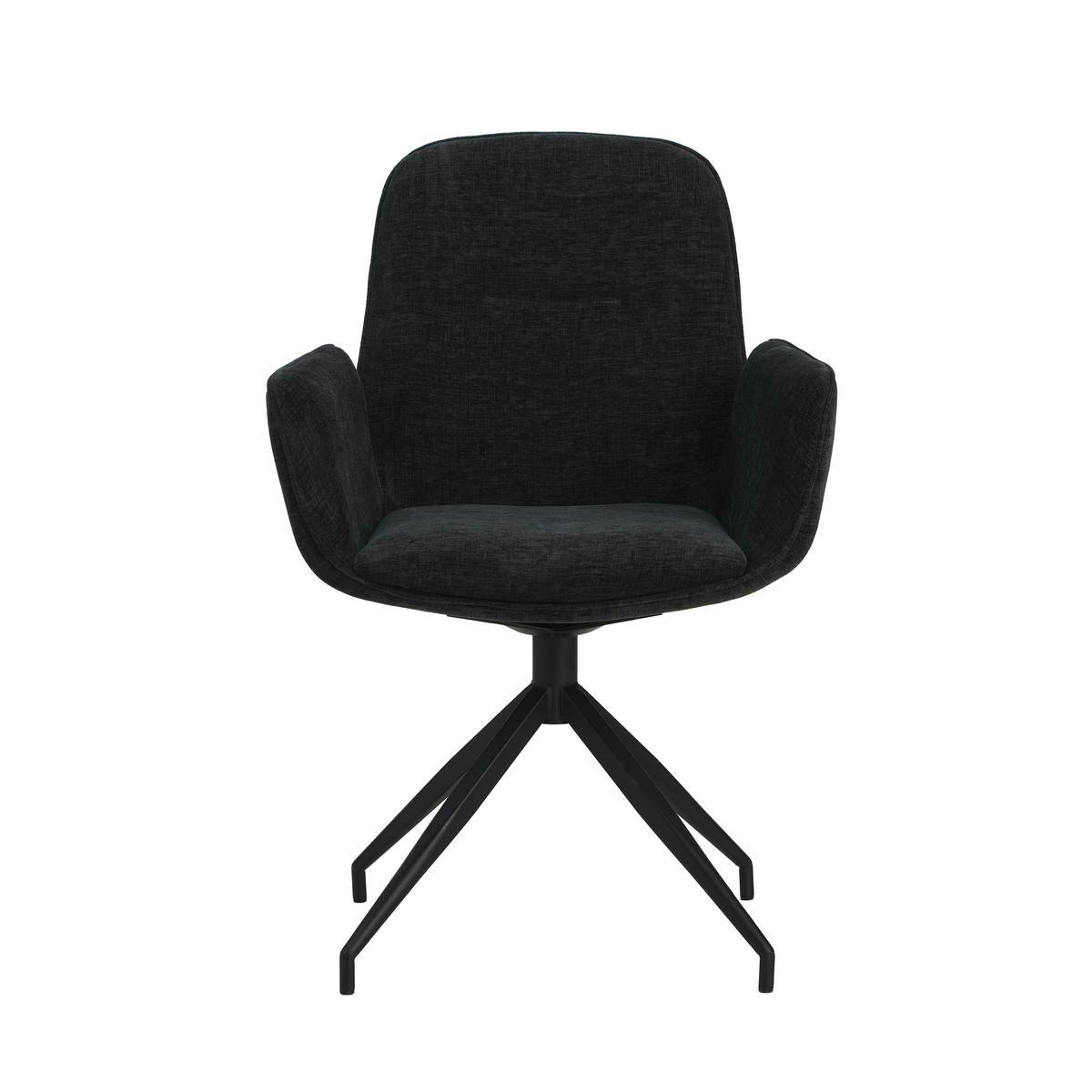 Armlehnstuhl Toulouse Schwarz B: 61 Cm - Schwarz, MODERN, Textil/Metall (61/89/62cm) - MID.YOU