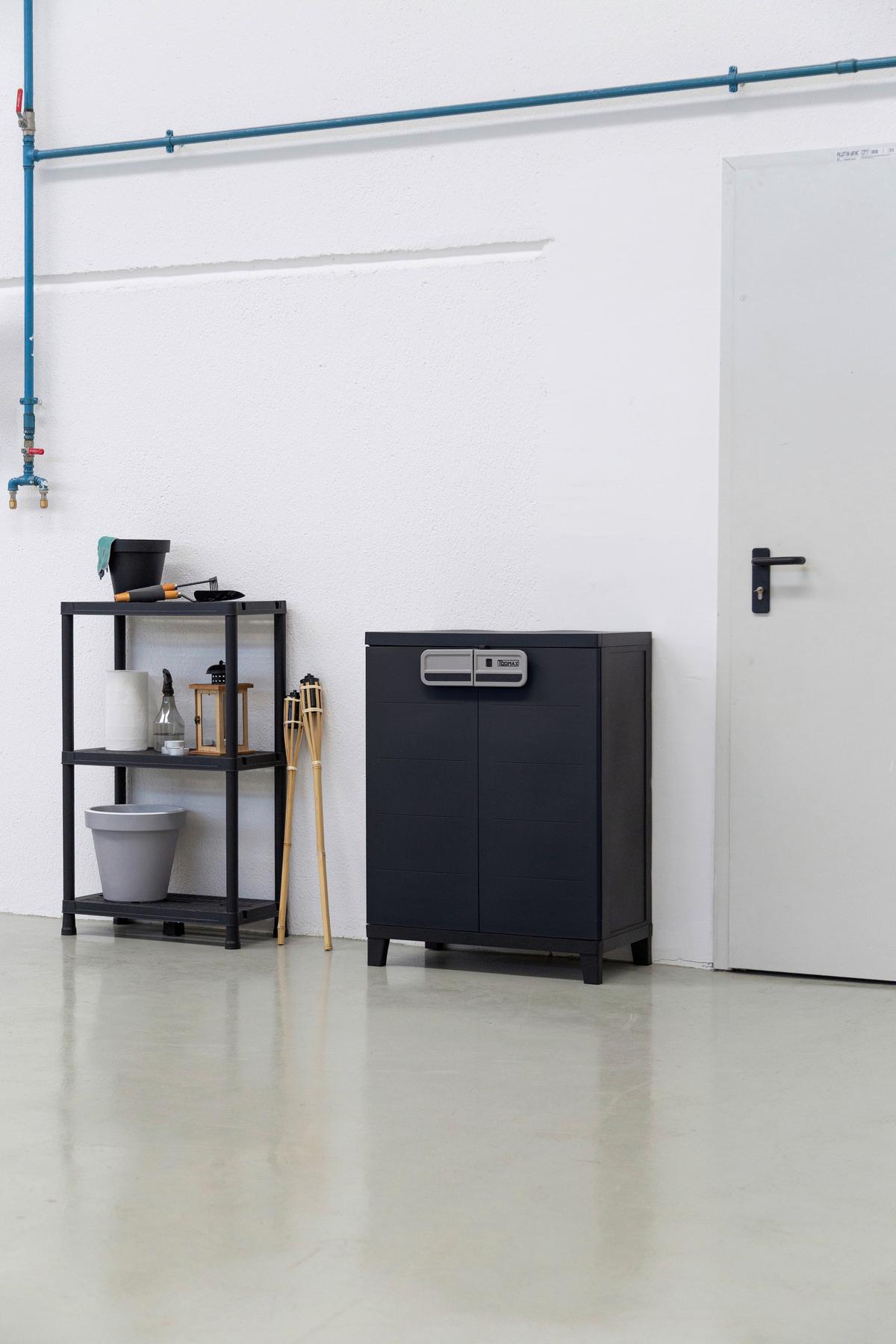 Geräteschrank Klein 66/88/40 cm - Anthrazit, Basics, Kunststoff (66/88/40cm)