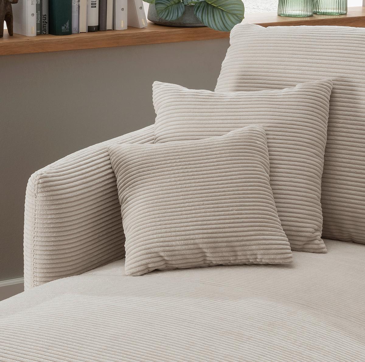 XXL-Sessel Vanilla, Beige B: 112 cm - Beige/Schwarz, Design, Textil (112/95/158cm) - Livetastic