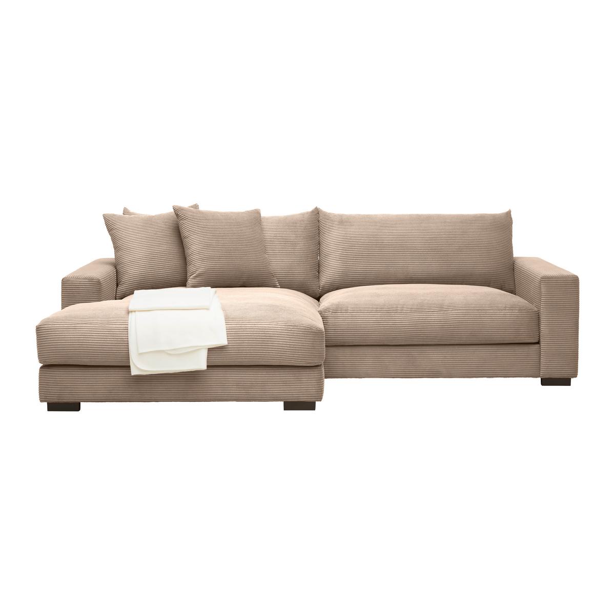 Rohová sedačka PEDRO, ľavá, karamelový menčester - karamelová, Modern, textil (180/265cm) - Mömax