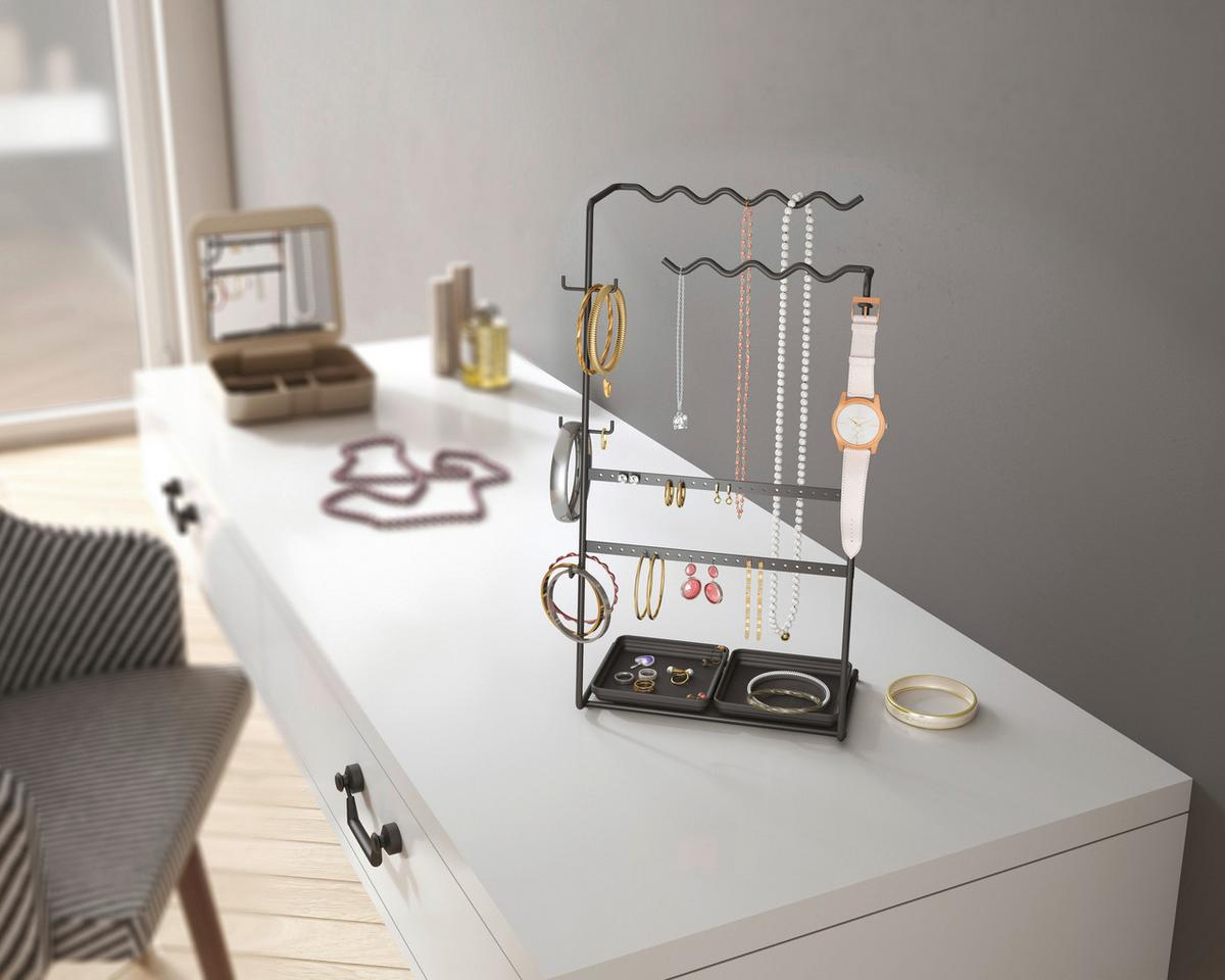 Schmuckhalter Myjewels Lava Schwarz - Schwarz, Basics, Metall (26/16/45cm)