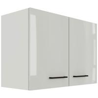 Horná kuchynská skrinka LEVI - čierna/sivá, Modern, kov/kompozitné drevo (80/54/32cm) - FlexWell