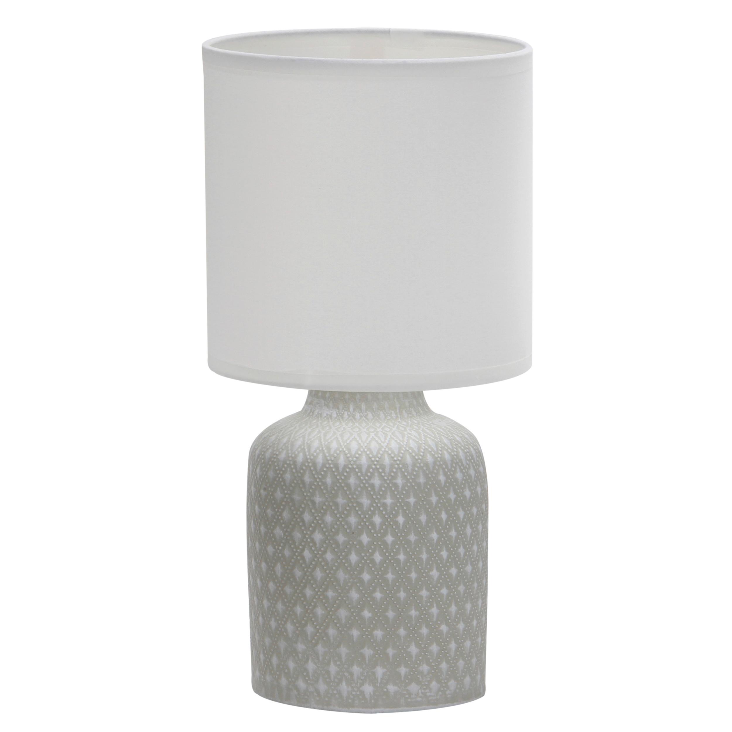 Tischleuchte 41-79886 - Weiß/Grau, Basics, Keramik/Textil (15/15/32cm)