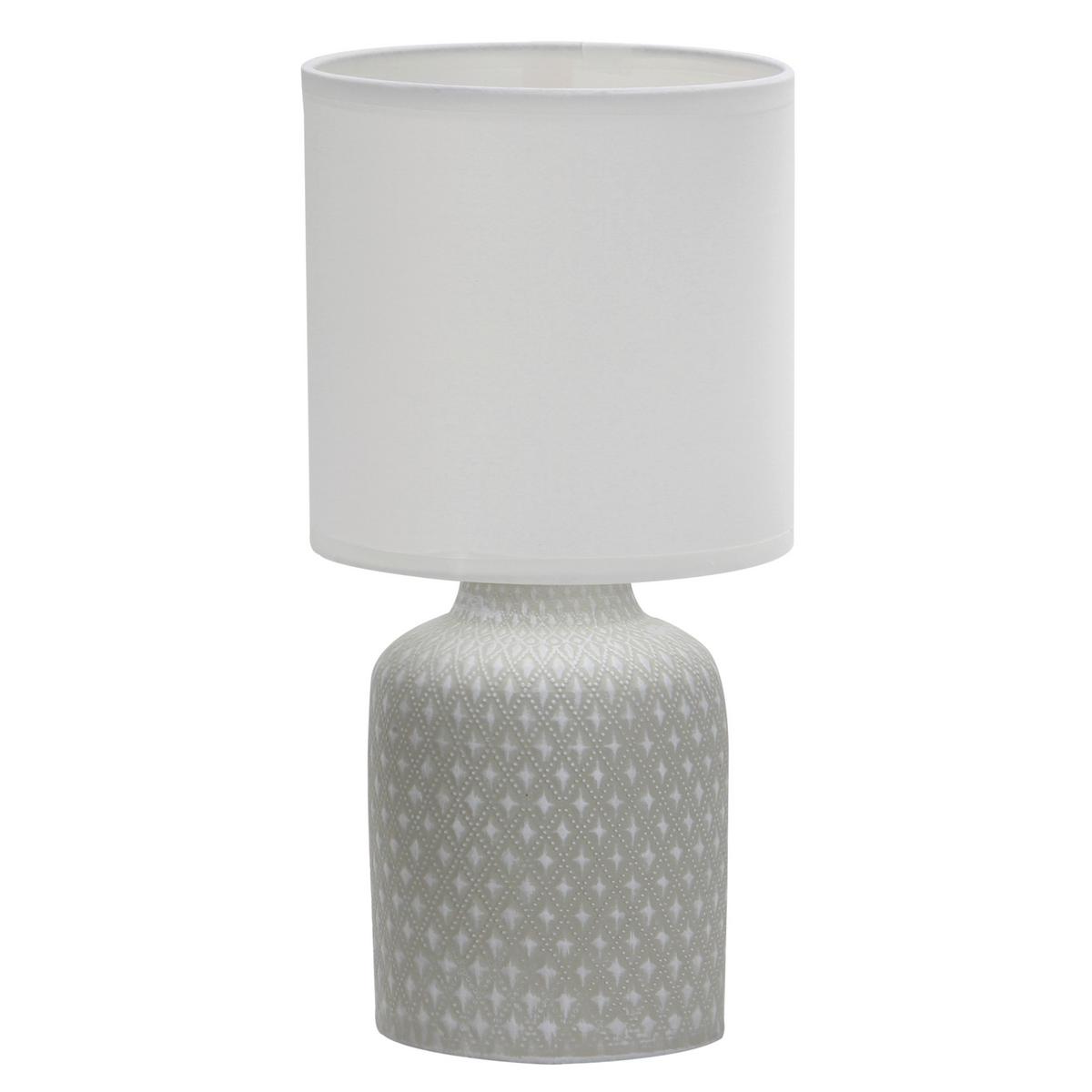 Tischleuchte 41-79886 - Weiß/Grau, Basics, Keramik/Textil (15/15/32cm)
