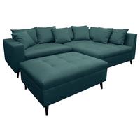 Ecksofa Pruno, Petrol S: 247x174 Cm - Petrol/Schwarz, Design, Textil (247/174cm) - MID.YOU