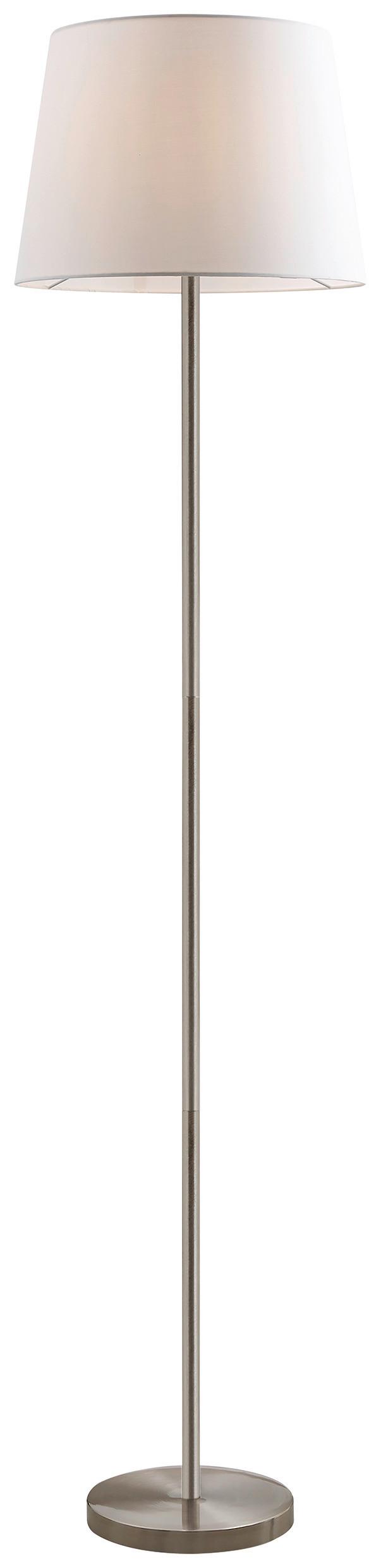 STOJACIA LAMPA SCHICK - biela/niklová, Konventionell, kov/textil (35/35/151cm) - Mömax