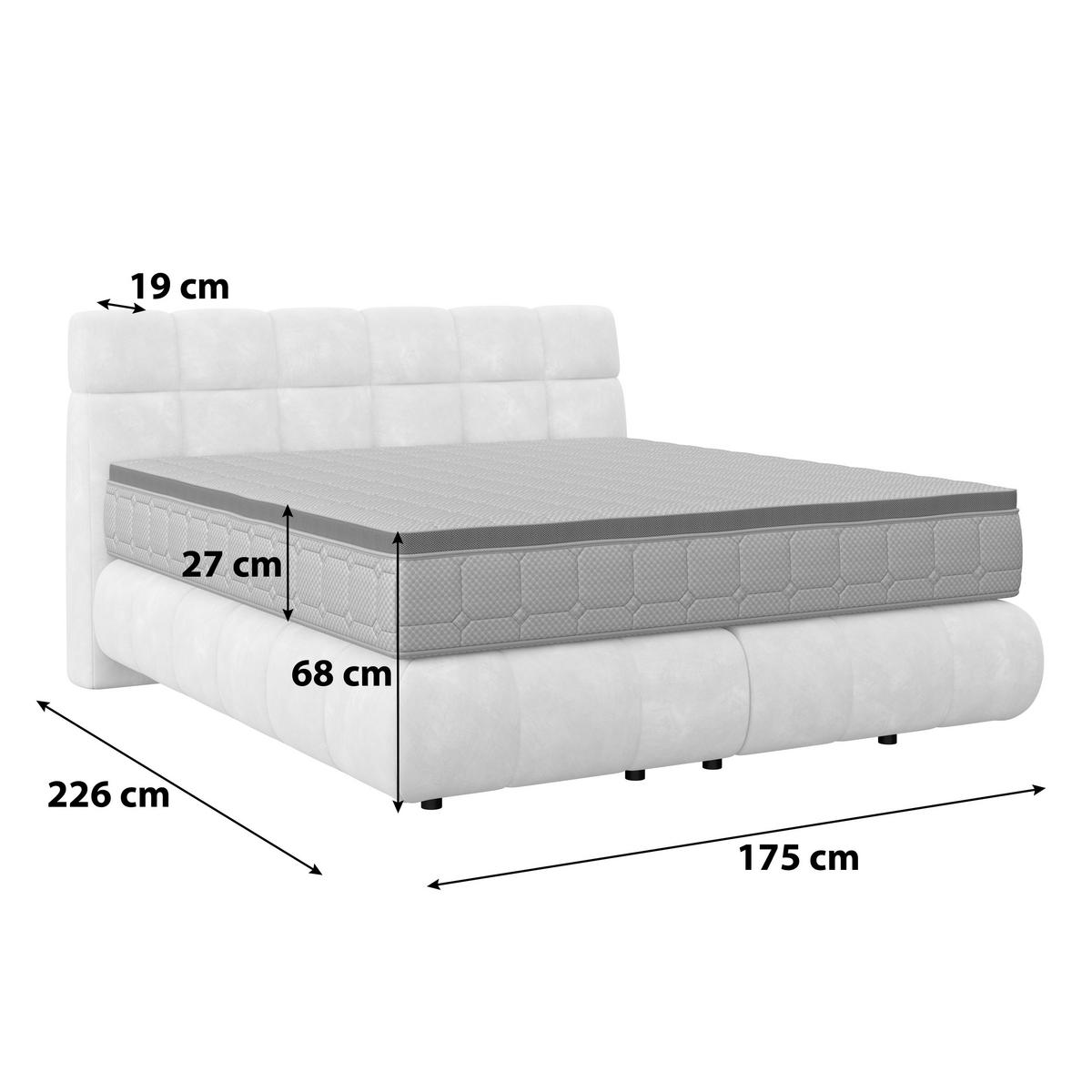 Boxspringbett Nobu Champagner, LF: 160x200 cm - Champagner/Schwarz, Trend, Holz/Textil (160/200cm)