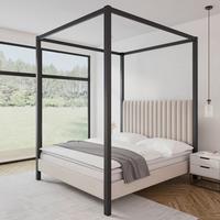 Čalúnená posteľ MONA 180x200, béžová - svetlohnedá/čierna, Modern, kov/drevo (180/200cm) - Bessagi Home