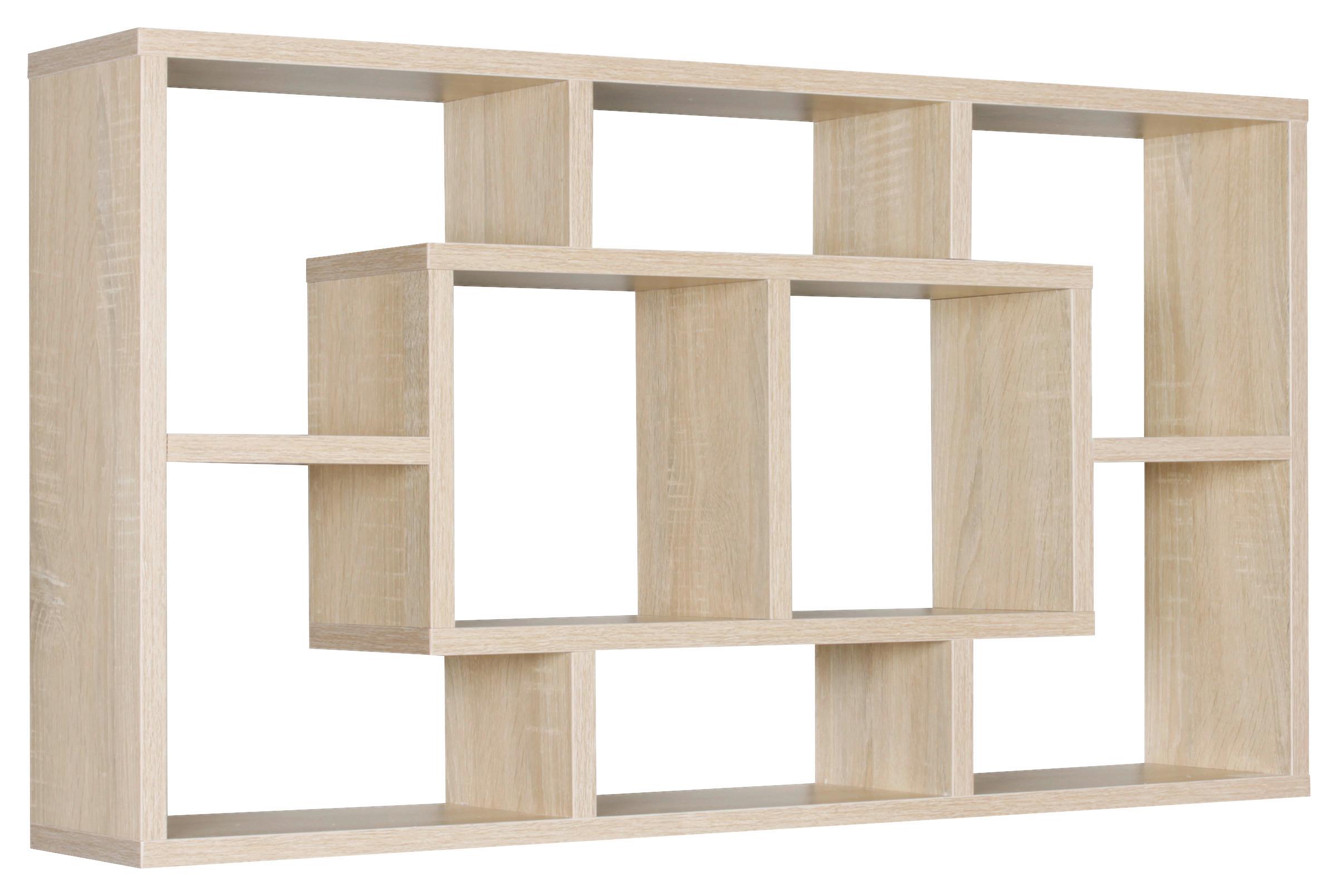 Wandregal Alex B: 85 cm Eiche Dekor 8 Fächer