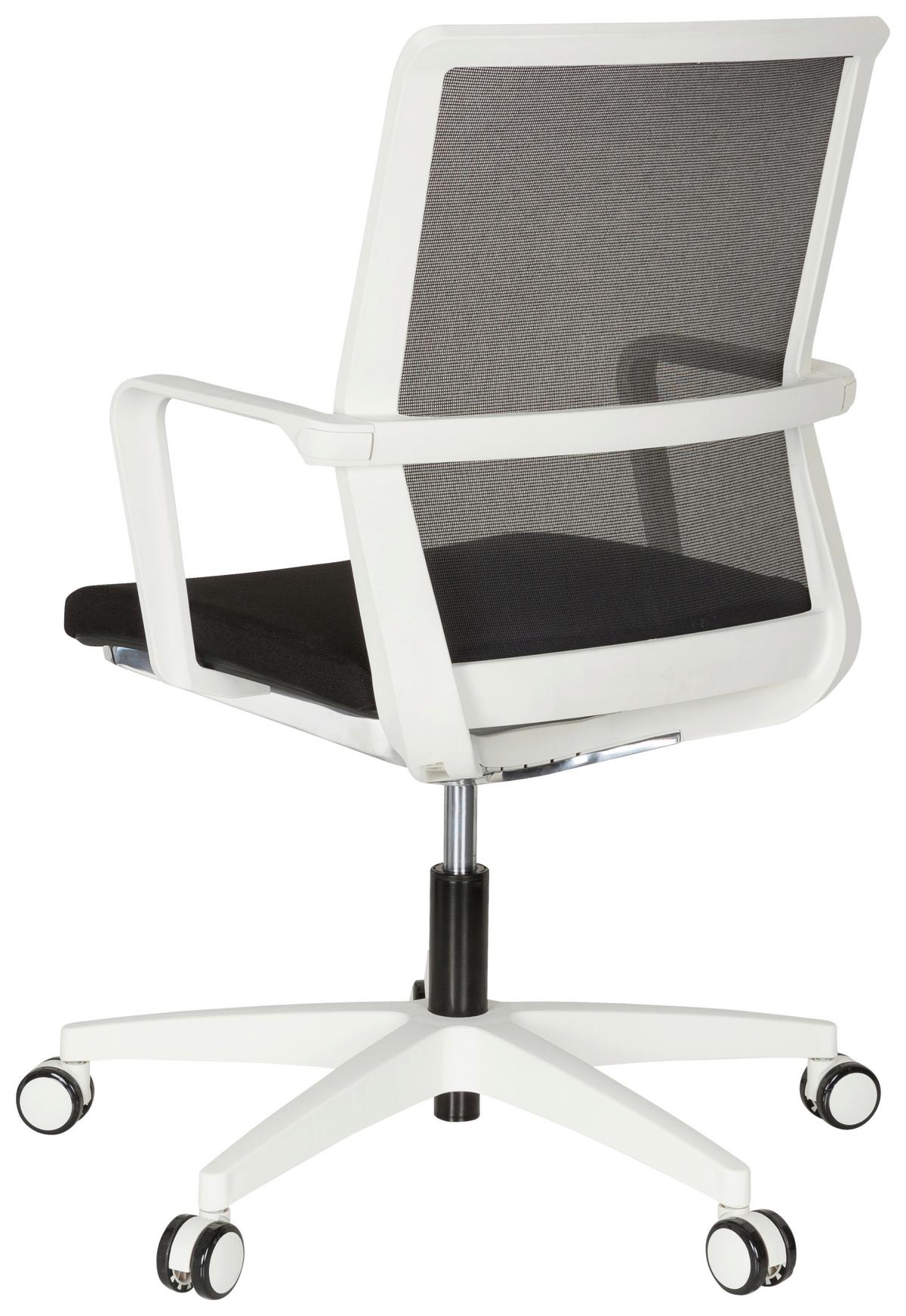 Drehstuhl Move-tec Net 3d Armstützen Schwarz/weiß - Schwarz/Weiß, MODERN, Kunststoff/Textil (57/105/55cm) - MID.YOU