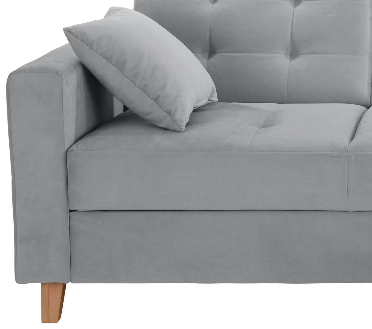 Ecksofa Bergen - Anthrazit/Naturfarben, Design, Textil (231/160cm) - Luca Bessoni