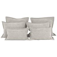 Zierkissenset Chenille Beige 6-Teilig - Beige, MODERN, Textil (70-50/60-25/10cm) - MID.YOU
