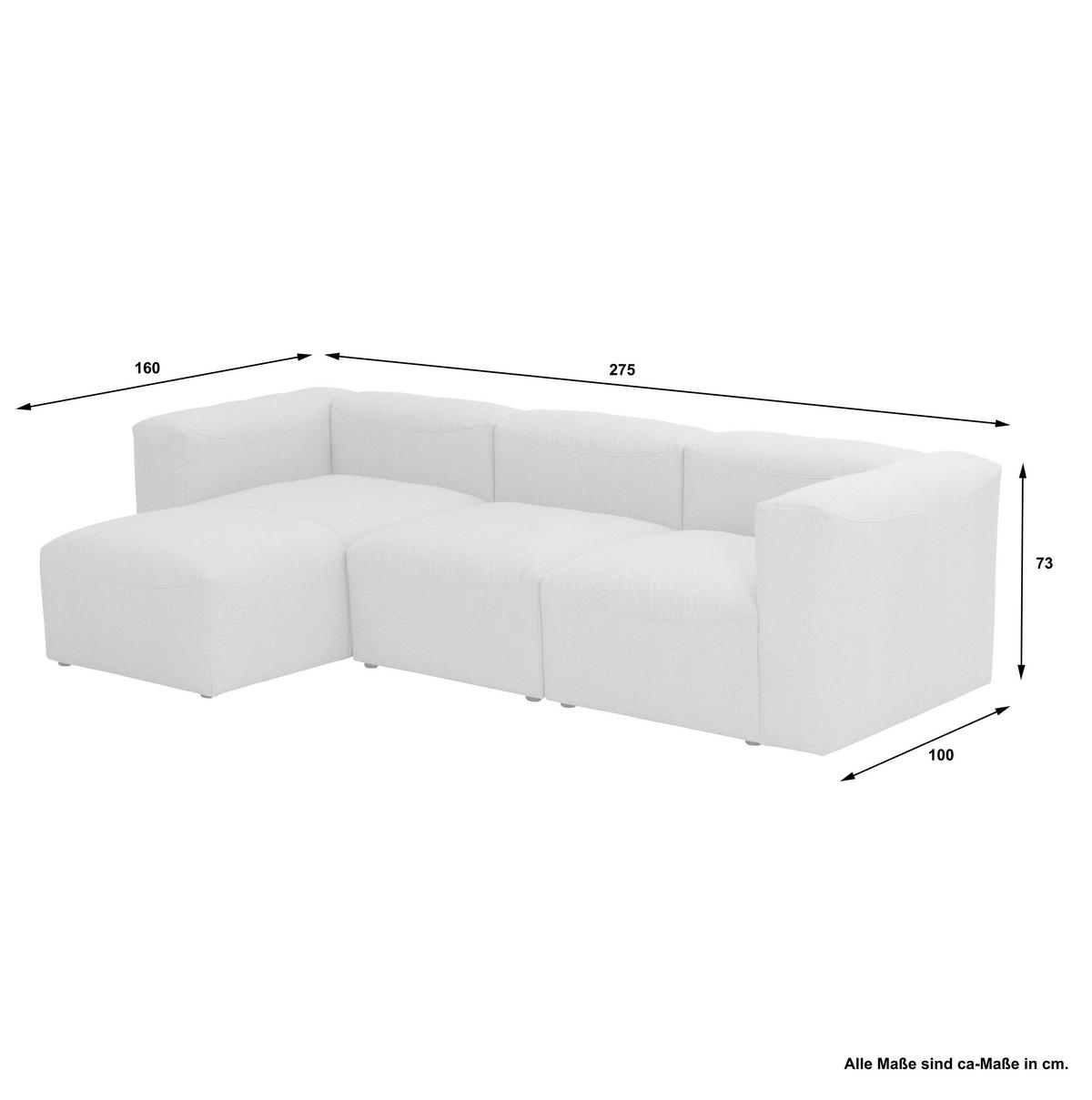 Ecksofa Lena Anthrazit Flachgewebe - Anthrazit, Design, Textil (160/275cm) - Max Winzer