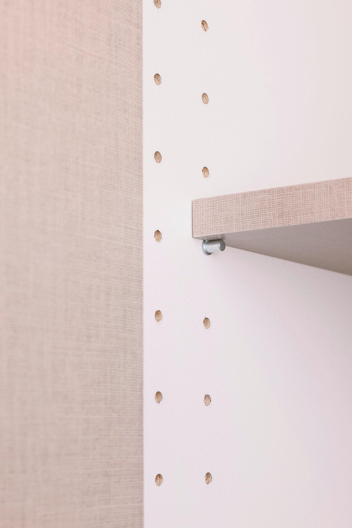 Nidda B: 181 cm Weiß Nidda - Silberfarben/Weiß, Basics, Holzwerkstoff (181/197/54cm) - Rauch Möbel