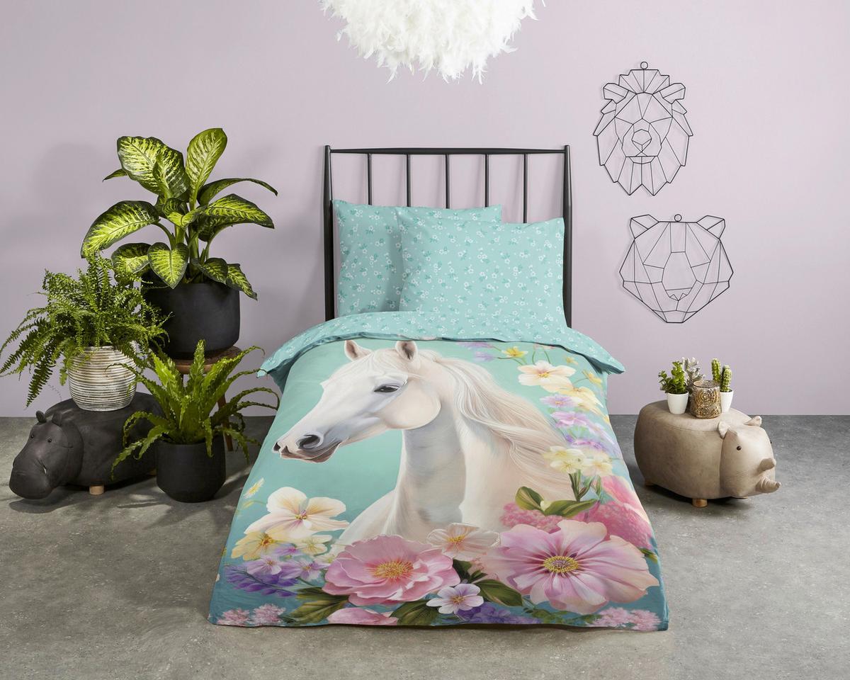 WENDEBETTWÄSCHE BINKY - Hellrosa/Weiß, Basics, Textil (140/200cm)