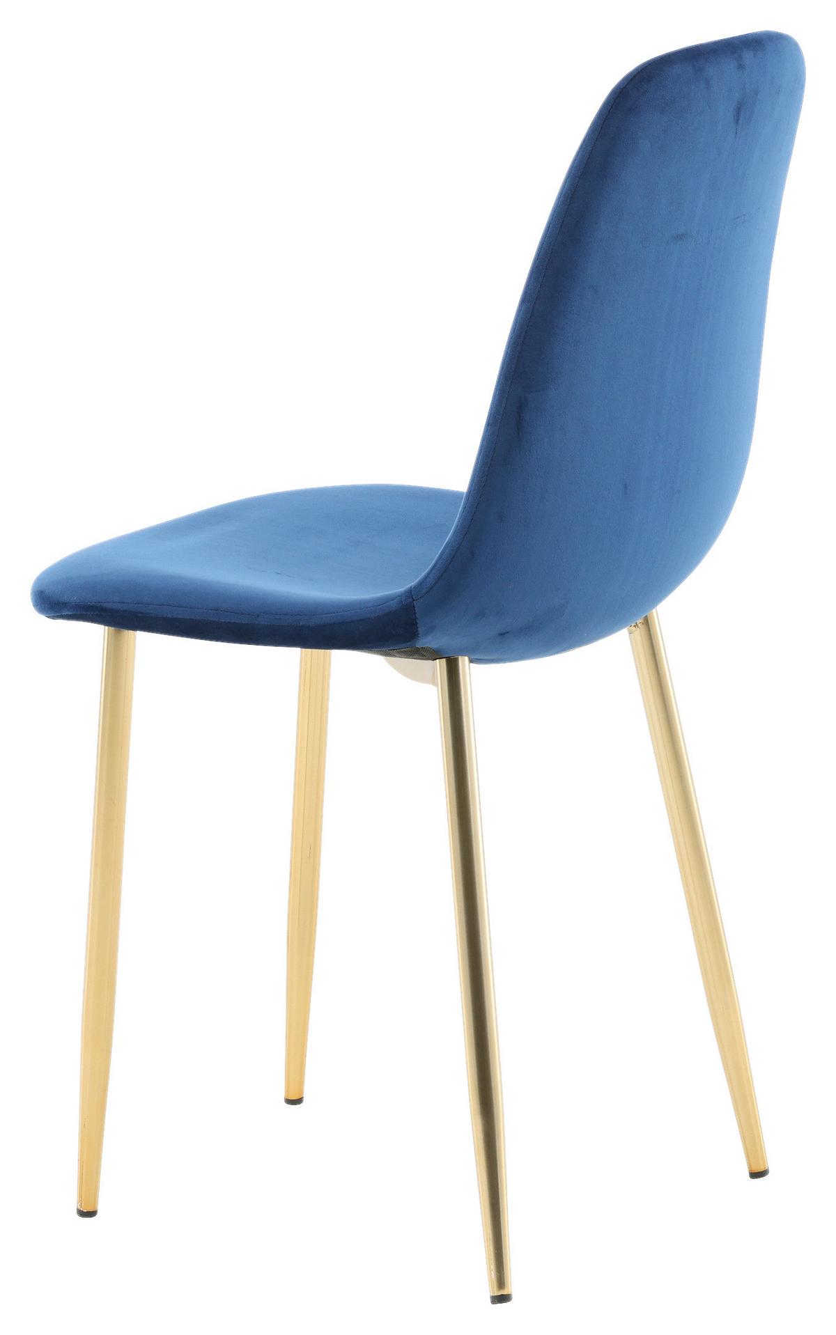 Stuhl-Set Polar - Messingfarben/Hellblau, Design, Textil/Metall (44/86/52cm) - Livetastic