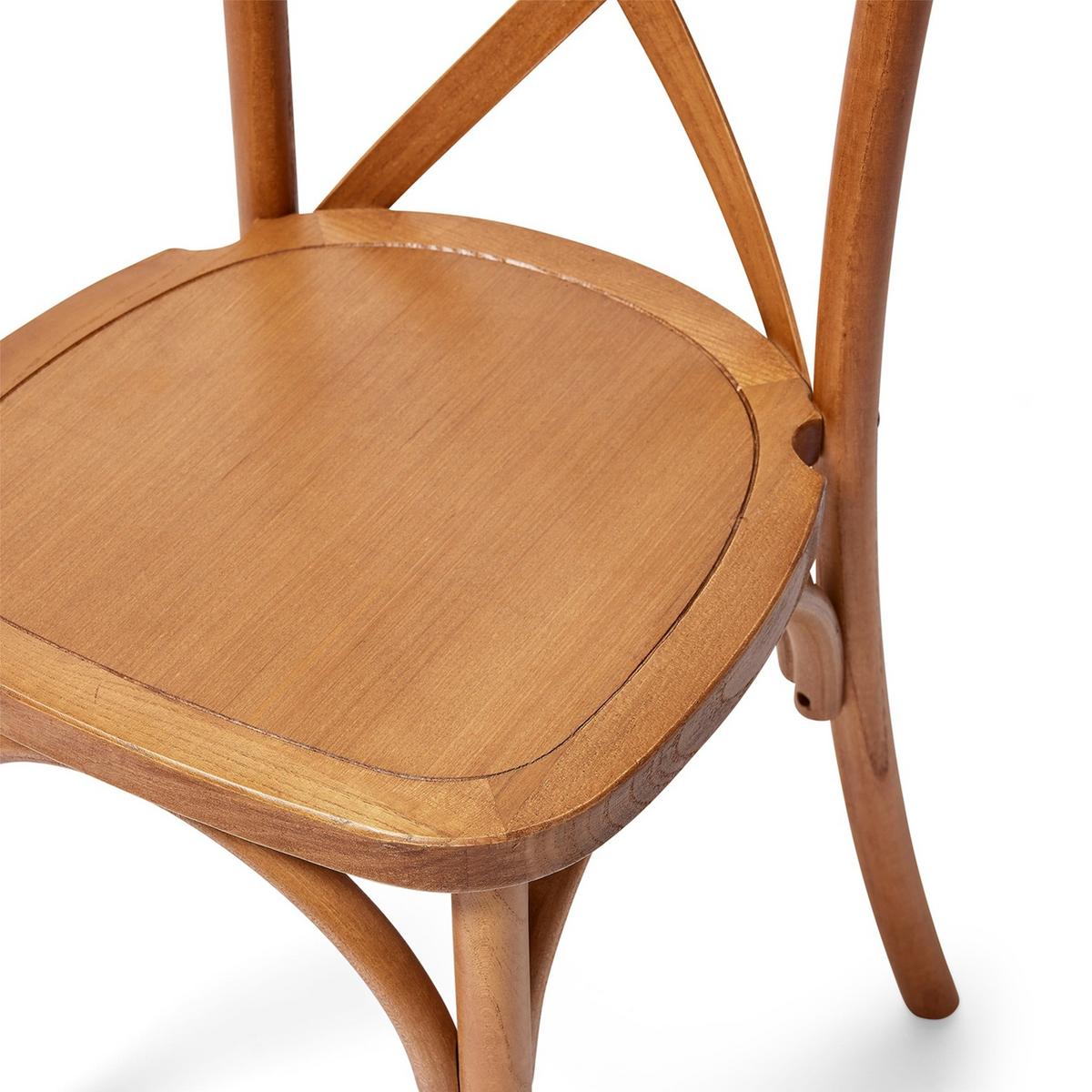 Stapelsessel Crossback Stapelstuhl - Braun, Basics, Holz (48/88/47cm)