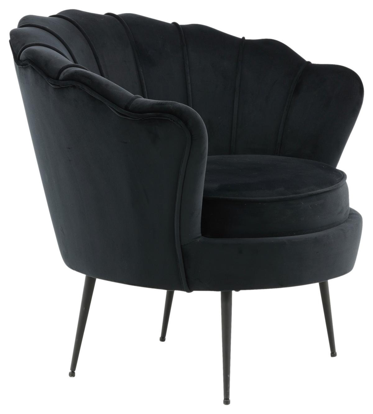 Sessel Calais - Schwarz, Design, Textil/Metall (83/76/77cm) - Livetastic