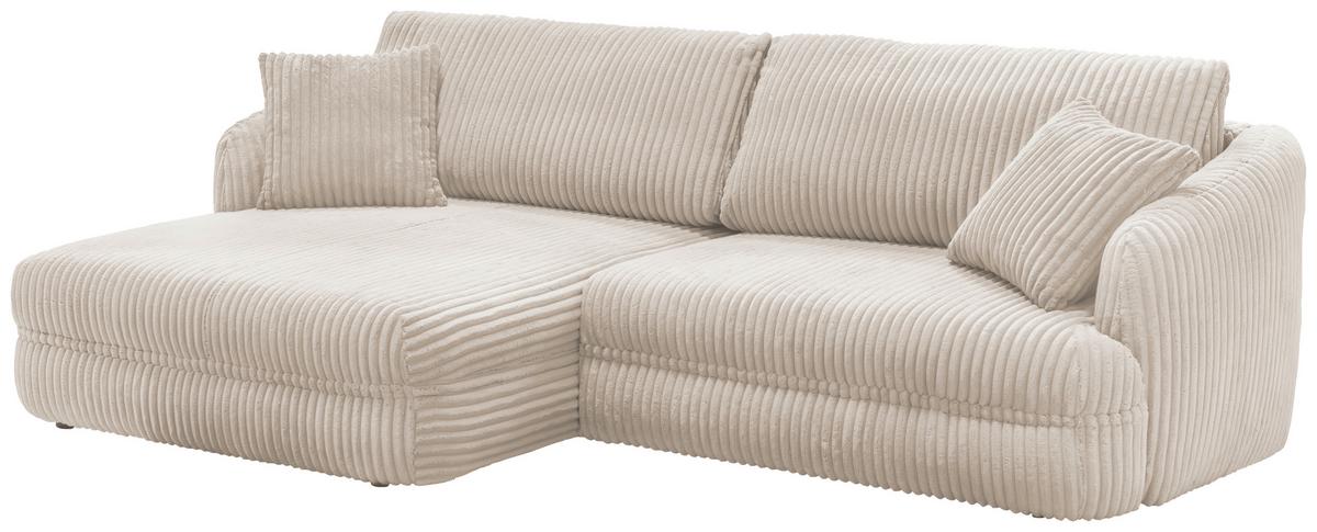 Ecksofa Lush Creme S: 161x284 cm - Creme/Schwarz, Design, Textil (161/284cm) - Livetastic