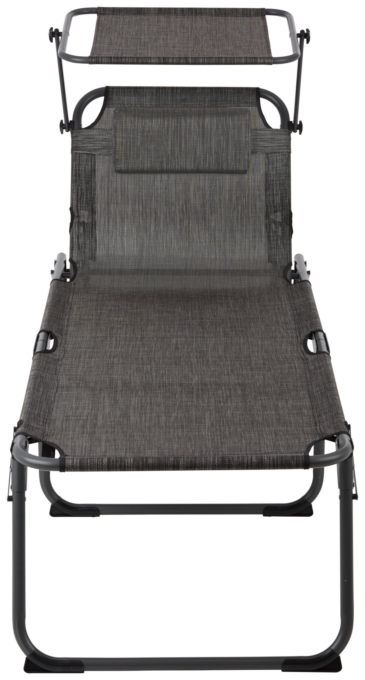 OPALOVACÍ LEHÁTKO BONO 3 - antracitová, Moderní, kov/plast (200/70/46,5cm) - Mömax