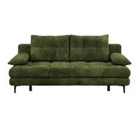Schlafsofa Perla Olivgrün B: 203 cm - Schwarz/Olivgrün, KONVENTIONELL, Textil (203/94/96cm)