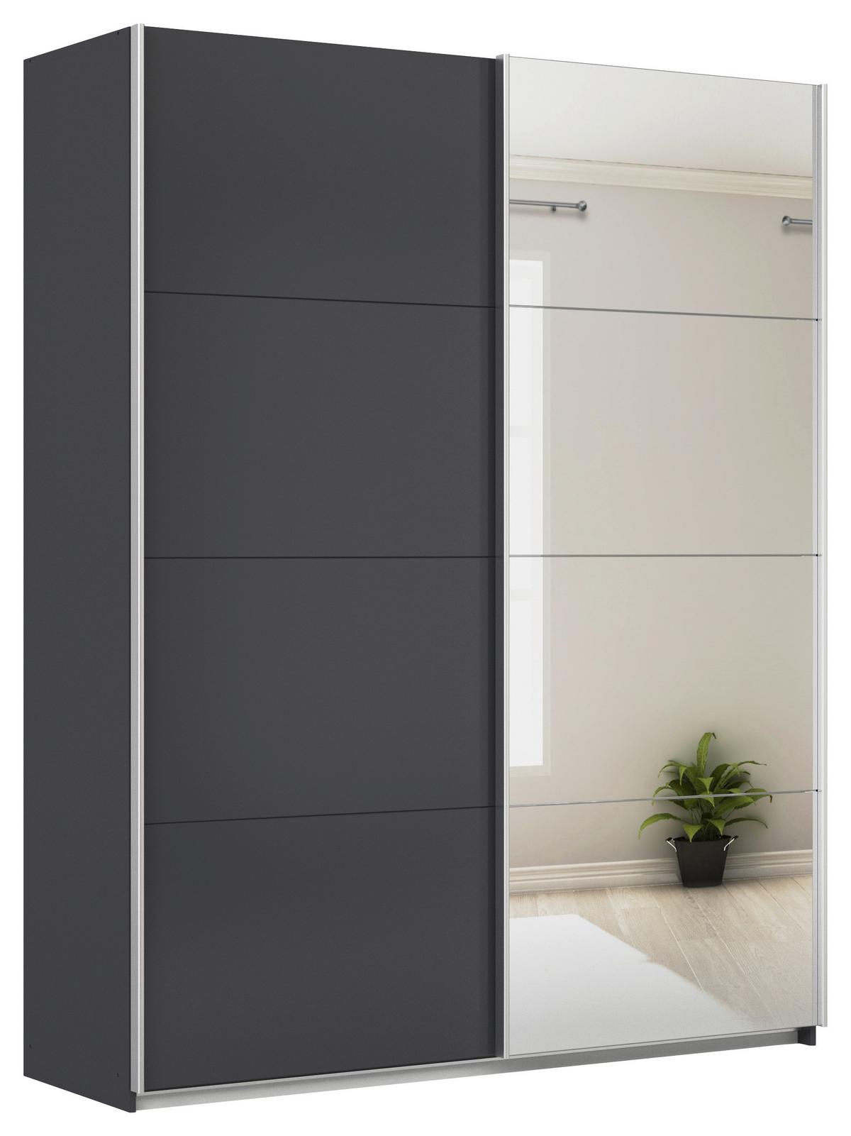 Schwebetürenschrank Feldkirch 181 Maxihöhe - Anthrazit/Silberfarben, MODERN, Holzwerkstoff (181/229/62cm)