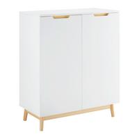 Komoda NICOLE - bílá/barvy borovice, Moderní, dřevo (80/94,5/38cm) - Modern Living