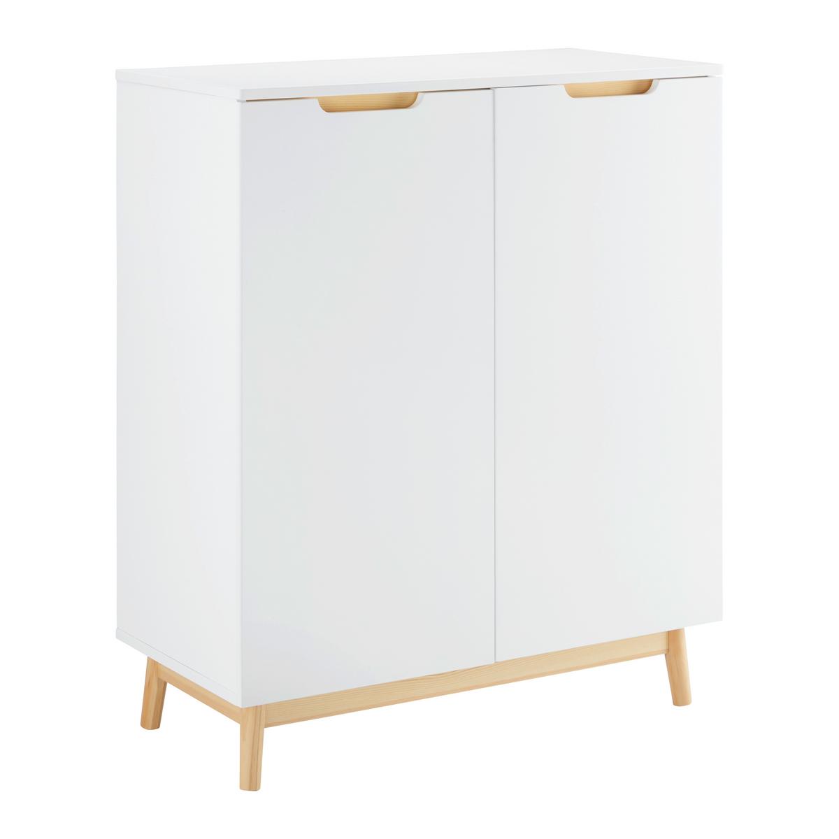 Komoda NICOLE - bílá/barvy borovice, Moderní, dřevo (80/94,5/38cm) - Modern Living