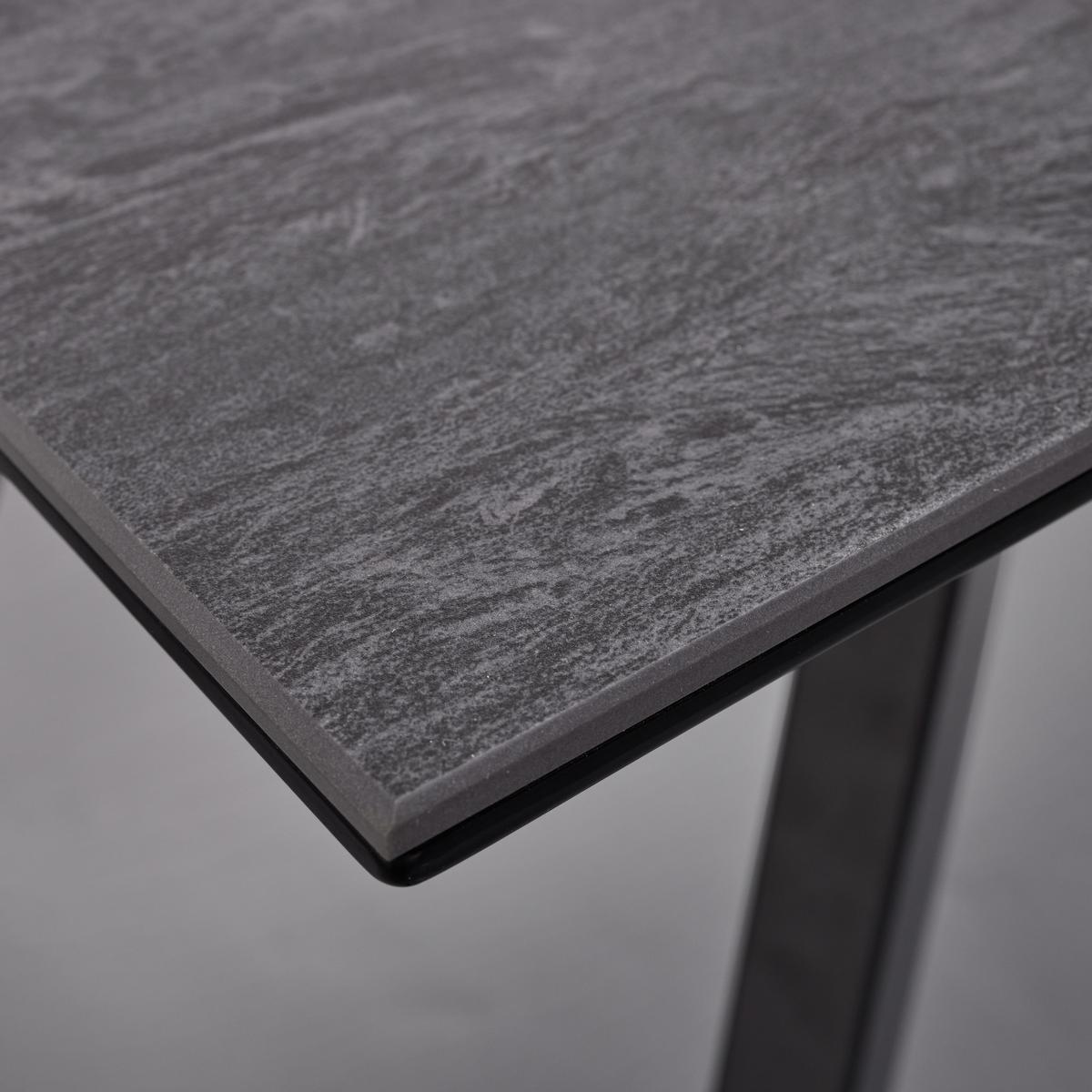 Jídelní stůl LITTA 180x90 cm - černá/tmavě šedá, Moderní, kov/dřevo (180/90/76cm) - P & B