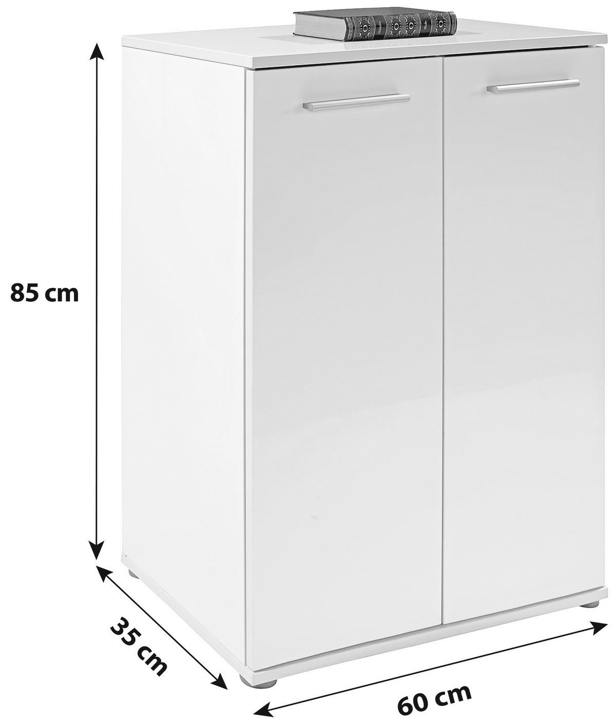 KOMODA CHRISTIAN NEW 1 - bílá/barvy hliníku, Moderní, kompozitní dřevo/plast (60/85/35cm)