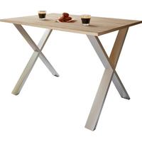 Schreibtisch Lona Silber/Eiche Dekor B: 160 cm - Silberfarben/Sonoma Eiche, Design (160/80/76cm) - MID.YOU
