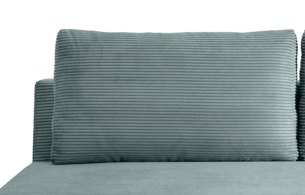 Schlafsofa Petri Hellblau Cord, Rücken Echt B: 198 cm - Schwarz/Hellblau, MODERN, Textil (198/90/100cm) - Livetastic