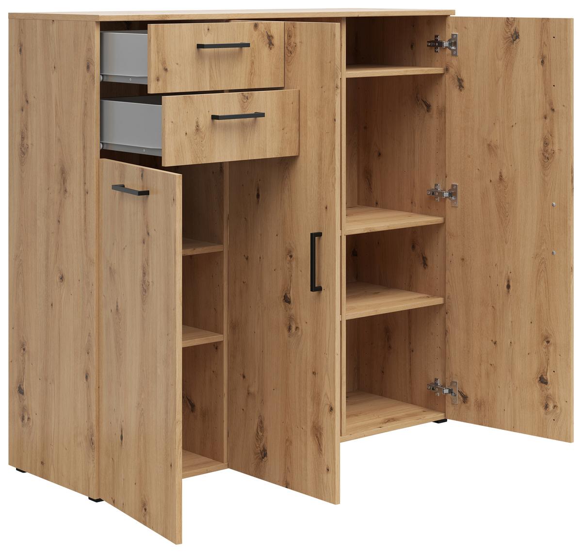 Komód Cabinet - Artisan tölgy, Modern, faalapú anyag (120/115/40cm)