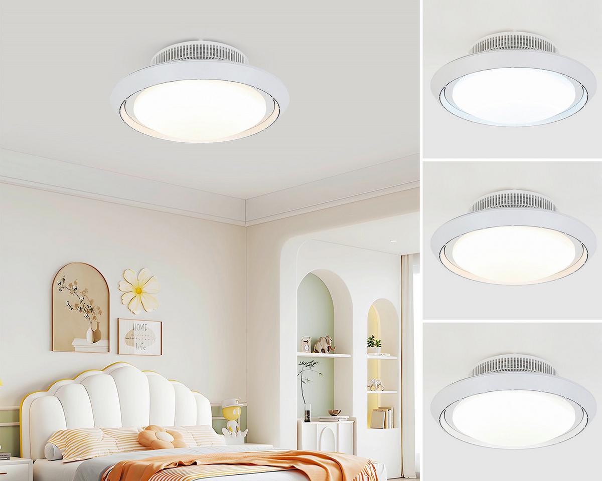 Deckenventilator Carolin - Chromfarben/Weiß, Basics, Kunststoff (42/18cm) - Luca Bessoni