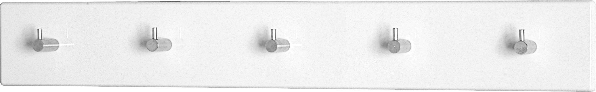 Lišta S Háčky Eddy 5 - bílá, Moderní, kov/dřevo (57/8/5cm)