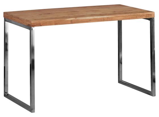 Schreibtisch Guna B: ca. 120 cm - Chromfarben/Akaziefarben, Design, Holz/Metall (120/76/60cm) - Livetastic Schreibtisch Guna B: ca. 120 cm - Chromfarben/Akaziefarben, Design, Holz/Metall (120/76/60cm) - Livetastic