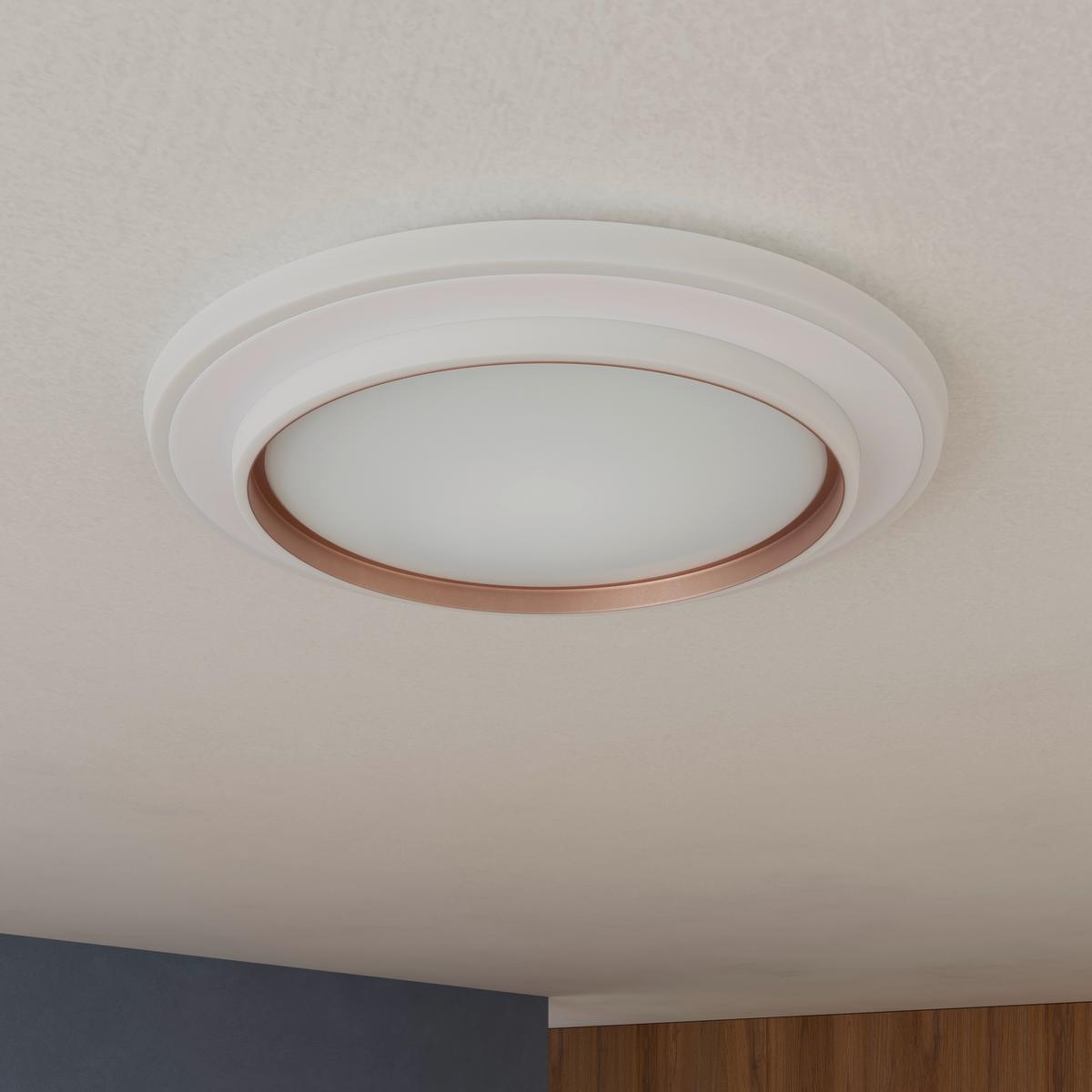 LED-Deckenleuchte CLARA - Champagner/Weiß, Basics, Kunststoff/Metall (46/5,5cm) - Luca Bessoni