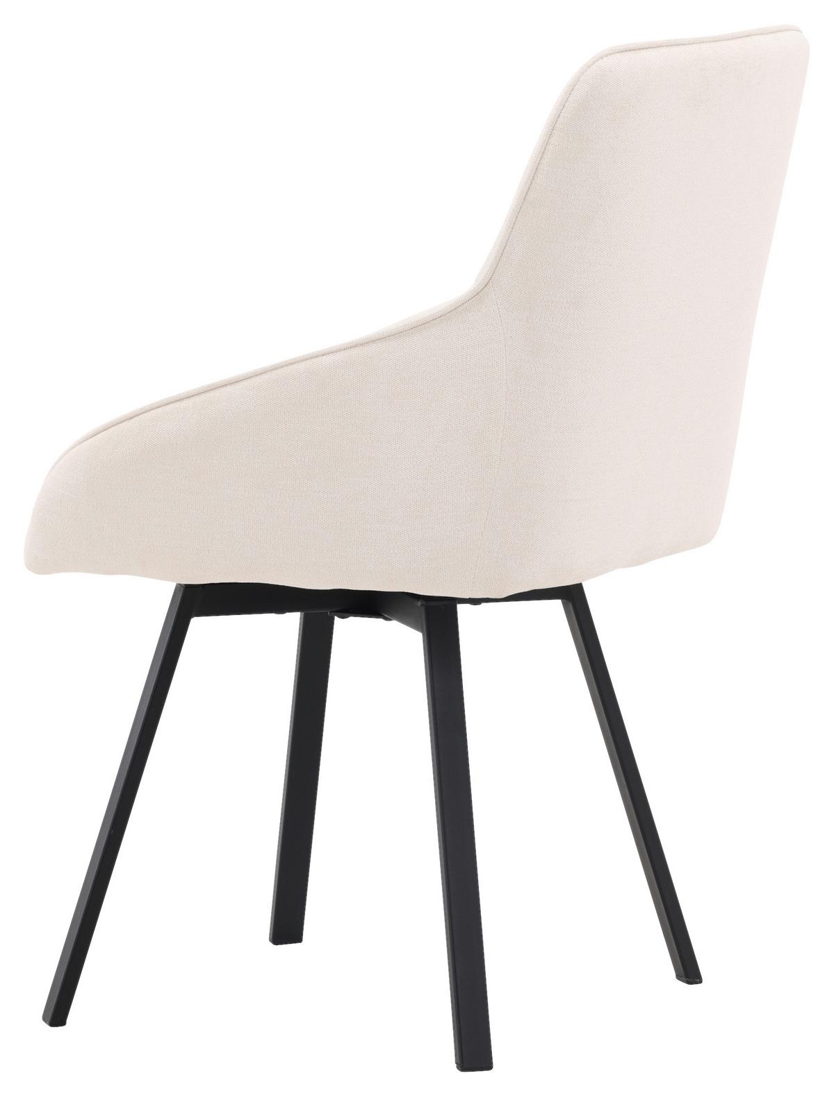 Stuhl-set Rosie Schwarz/beige B: 55 Cm - Beige/Schwarz, Design, Textil/Metall (55/88/60cm) - Livetastic