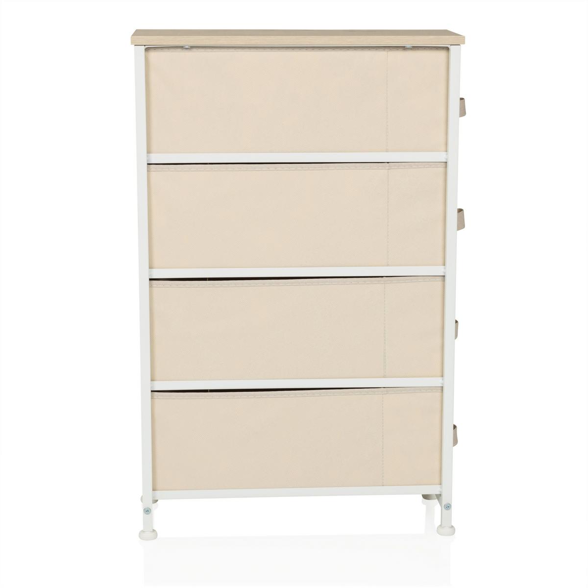 Kommode Foldress S Beige B: 20 cm - Beige/Weiß, MODERN, Textil (20/76/48cm) - MID.YOU