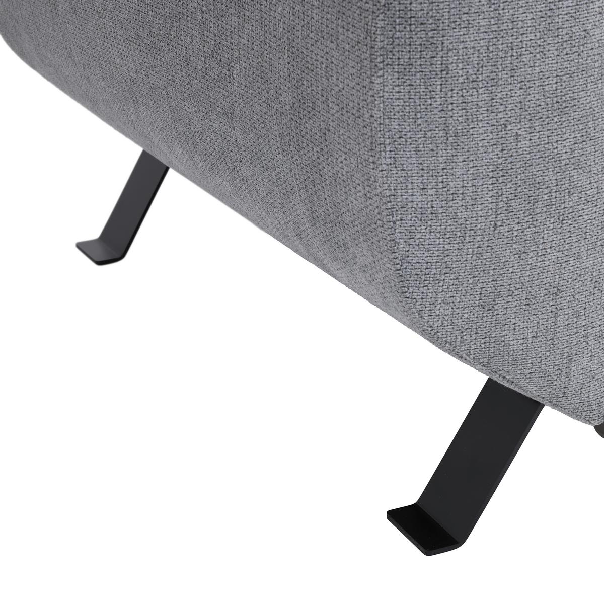 Sedací souprava RAVEN, levá, šedá, úložný prostor a lůžko - šedá/černá, Moderní, kov/textil (198/257cm) - Mömax