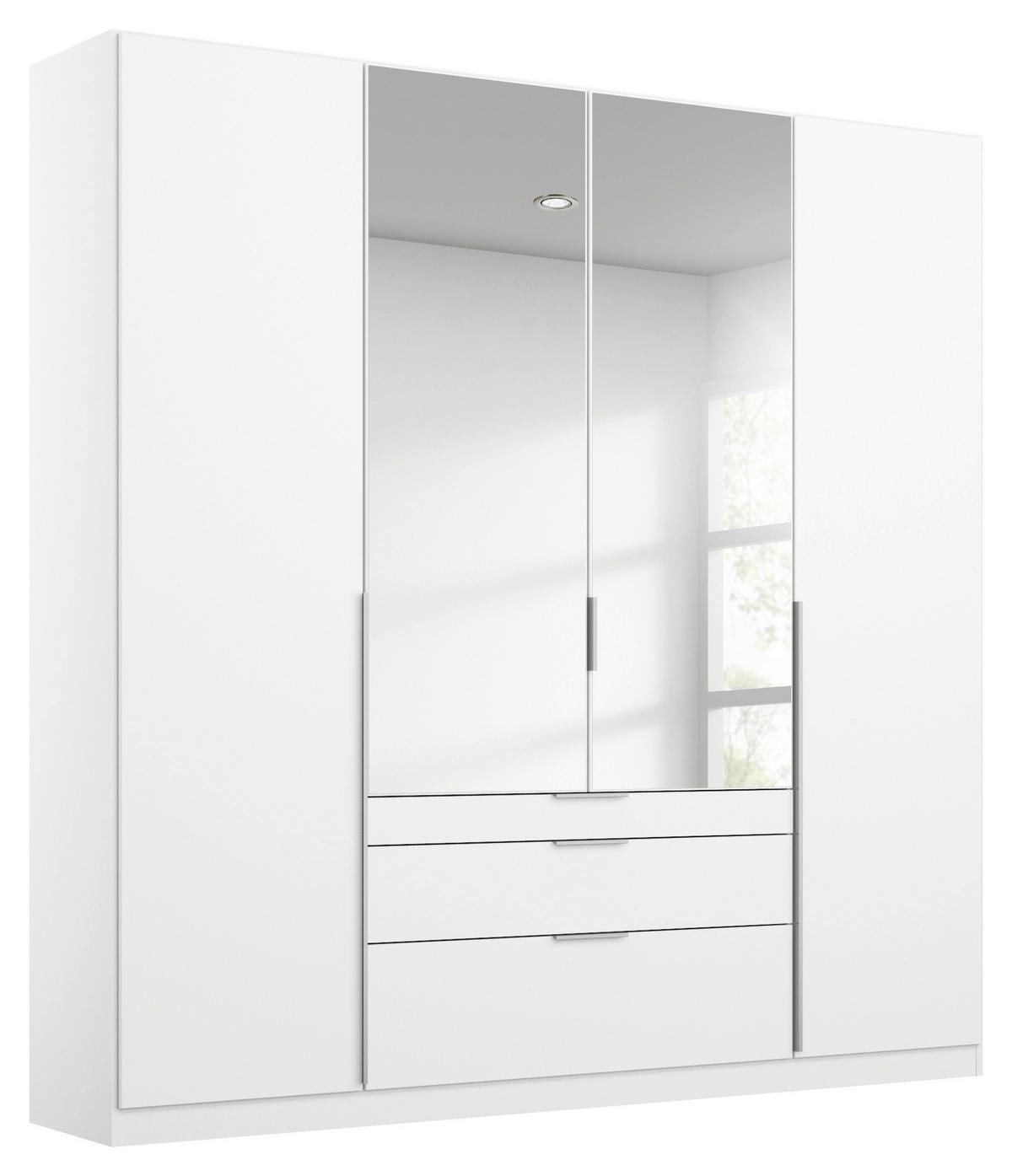 Drehtürenschrank 181cm Alabama, Weiß - Silberfarben/Weiß, MODERN, Holzwerkstoff (181/229/54cm) - Rauch Möbel