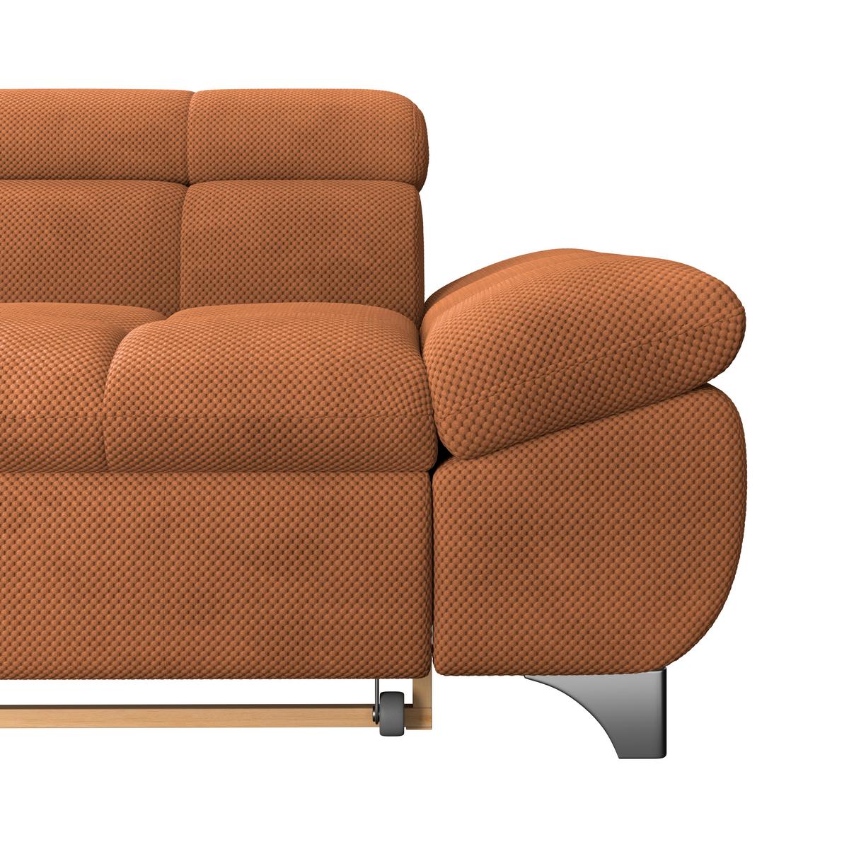 Ecksofa Gemini Terracotta, B: 234cm - Chromfarben/Terracotta, KONVENTIONELL, Textil (234/312cm)