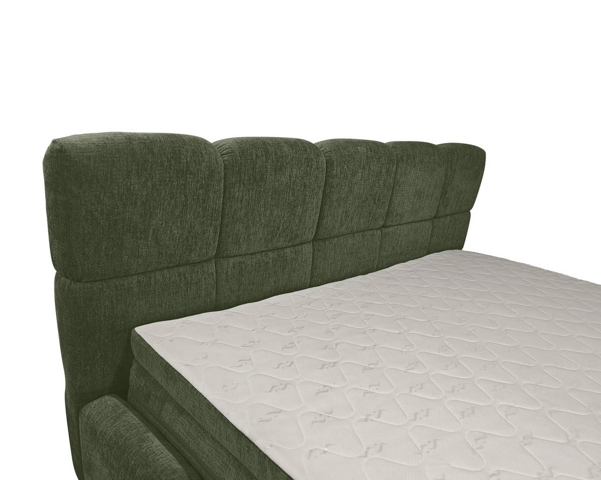 Polsterbett Noe Grün, Lf: 180x200 cm - Schwarz/Grün, Trend, Textil/Metall (180ml)