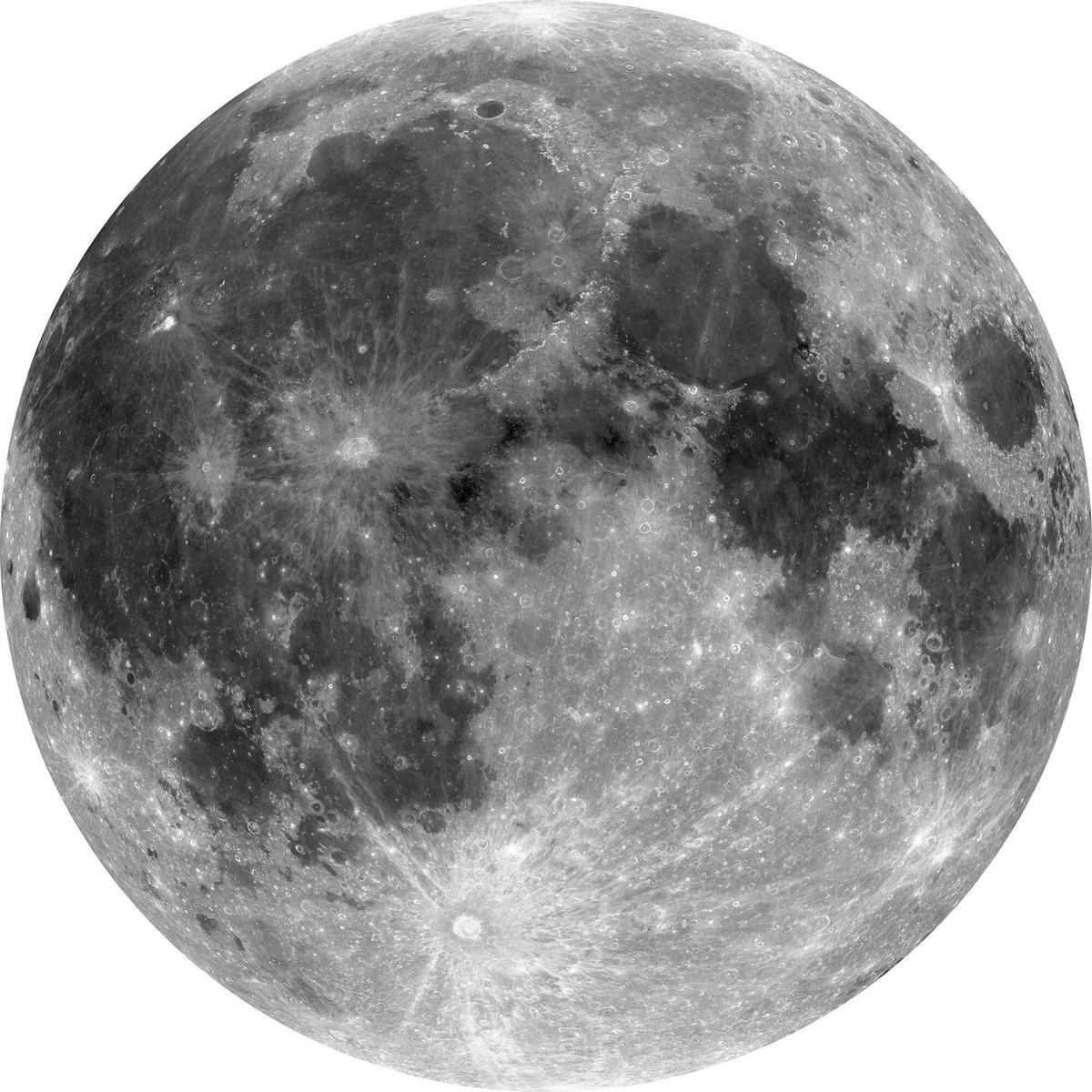 Fototapete Moon - Schwarz/Weiß, Trend, Papier (125cm) - Komar