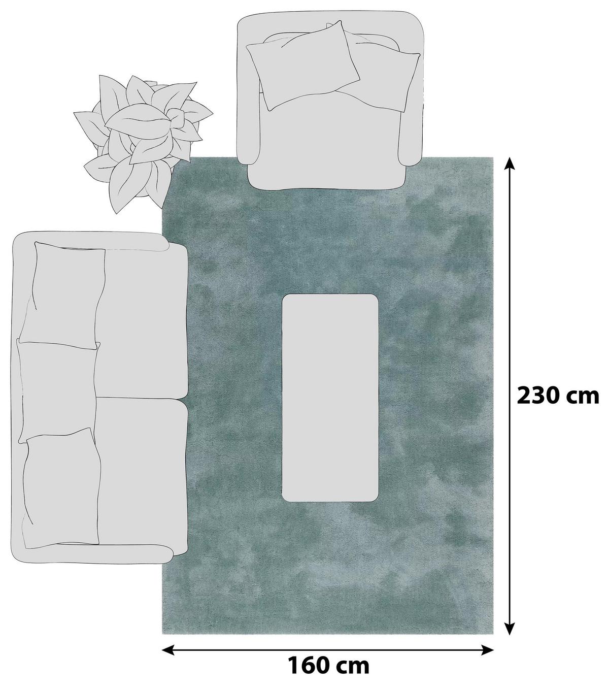 Hochflorteppich Relaxx Türkis 160x230 cm - Türkis, Basics, Textil (160/230cm) - Esprit